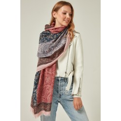 11188 Pink Paisley-Style Soft-Touch Shawl