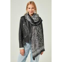 11188 Black Paisley-Style Soft-Touch Shawl