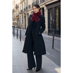 11248 Burgundy Faux-Fur Infinity Scarf