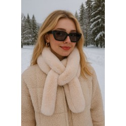 11252 Beige Faux-Fur Neck Warmer