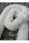 White Faux-Fur Neck Warmer, 100% polyester plush