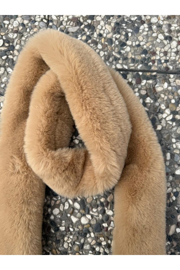 11252 Camel Faux-Fur Neck Warmer