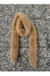 Camel Faux-Fur Neck Warmer, 100% polyester plush