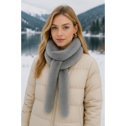 11252 Grey Faux-Fur Neck Warmer
