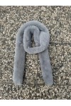 Grey Faux-Fur Neck Warmer, 100% polyester plush