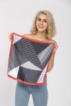 Black Geometric Print Bandana Scarf - Nesvay Black Geometric Print Bandana Scarf, satin, 50x50 cm