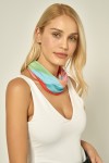 12396-1 Piliseli Çok Renkli Saten Bandana Fular 50x50 cm