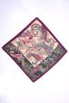 13458 Etro Desenli Mor Saten Bandana Fular 50x50 cm