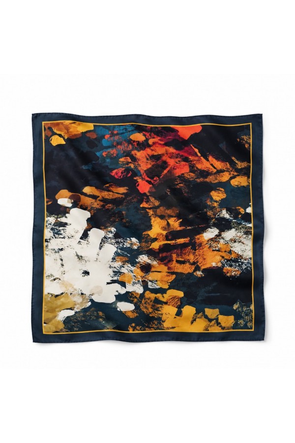 13461 Renkli Saten Bandana Fular 50x50 cm