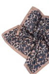 13486 Leopar Desenli Saten Bandana Fular 50x50 cm