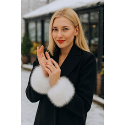 13620 Белый меховые манжеты