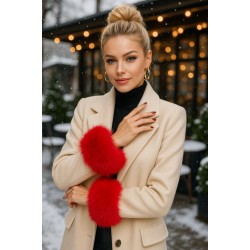 13620 Red Faux-Fur Arm Cuffs