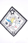 13701 Yıldız Desenli Saten Bandana Fular 50x50 cm