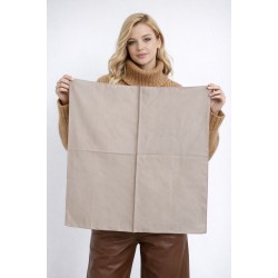 13731 Bej Saten Bandana Fular 50x50 cm