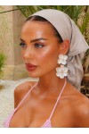 Beige Bandana Scarf - Nesvay Beige Bandana Scarf, satin, 50x50 cm