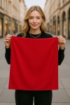 Kırmızı Saten Bandana Fular - Nesvay Kırmızı Saten Bandana Fular, Saten, 50x50 cm