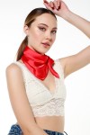 Kırmızı Saten Bandana Fular - Nesvay Kırmızı Saten Bandana Fular, Saten, 50x50 cm