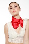 Kırmızı Saten Bandana Fular - Nesvay Kırmızı Saten Bandana Fular, Saten, 50x50 cm