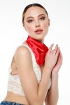 Kırmızı Saten Bandana Fular - Nesvay Kırmızı Saten Bandana Fular, Saten, 50x50 cm