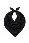 Siyah Saten Bandana Fular - Nesvay Siyah Saten Bandana Fular, Saten, 50x50 cm