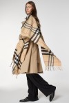 Tasselled Plaid Saffron Chunky Shoulder Wrap, 100% acrylic, 65x180 cm