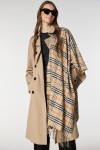 Tasselled Plaid Saffron Chunky Shoulder Wrap - Nesvay Tasselled Plaid Saffron Chunky Shoulder Wrap, 100% acrylic, 65x180 cm