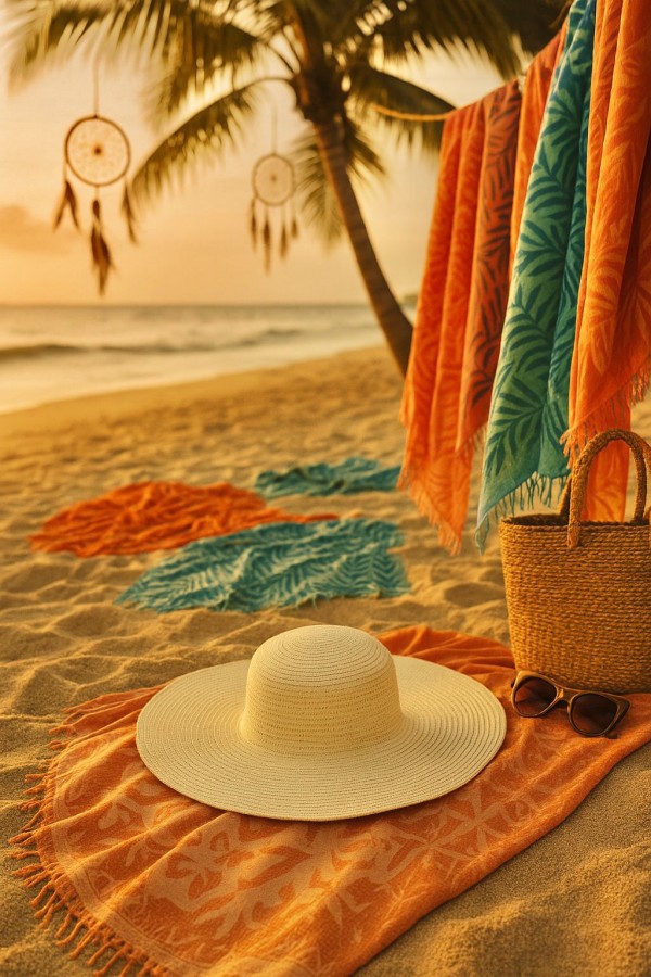 14232 Ekru Geniş Hasır Şapka