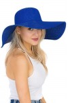 14232 Sax Mavi Geniş Hasır Şapka