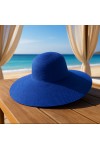14232 Sax Mavi Geniş Hasır Şapka