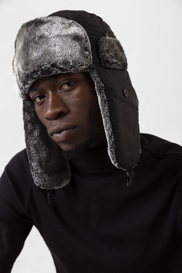 14488-1 Klipsli Peluş Erkek Siyah Bere