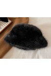 14500 Mango Kumaş Siyah Peluş Kalpak Şapka