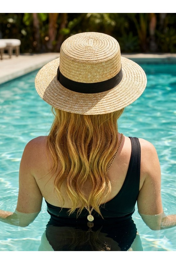 14514 Bej Hasır Şapka