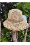 14523 El Örgüsü Bej Hasır Şapka
