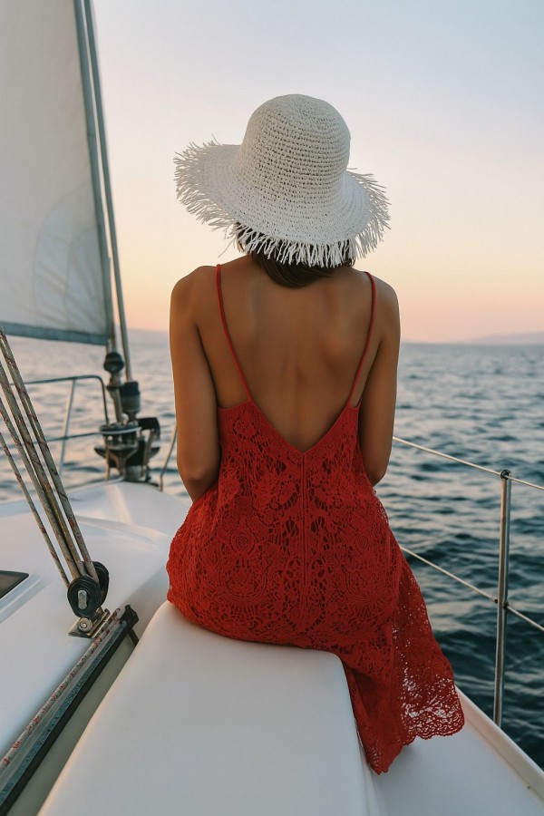 14552 El Örgüsü Saçaklı Beyaz Hasır Şapka