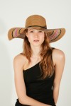14557 İpli Camel Geniş Hasır Şapka