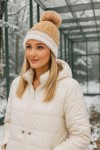 İçi Kürk Polarlı Ponponlu Taşlı İçi Polarlı Vizon Bere - Nesvay İçi Kürk Polarlı Ponponlu Taşlı İçi Polarlı Vizon Bere, %100 Akrilik