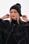Black Zigzag Print Beanie - Nesvay Black Zigzag Print Beanie, 100% acrylic