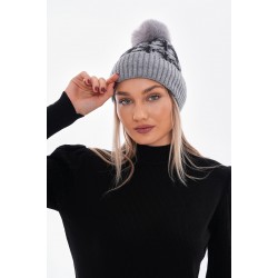 14690 Grey Patterned Beanie