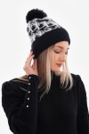 Black Patterned Beanie - Nesvay Black Patterned Beanie, 100% acrylic