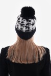 Black Patterned Beanie - Nesvay Black Patterned Beanie, 100% acrylic