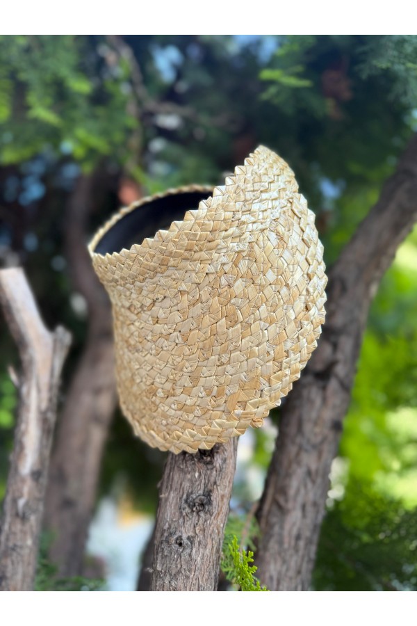 14708 Bej Hasır Vizör Şapka