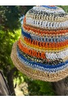 14719 El Örgüsü Turuncu Hasır Bucket Şapka 14719 El Örgüsü Turuncu Hasır Bucket Şapka