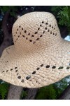 14725 Saçaklı Camel Geniş Hasır Şapka