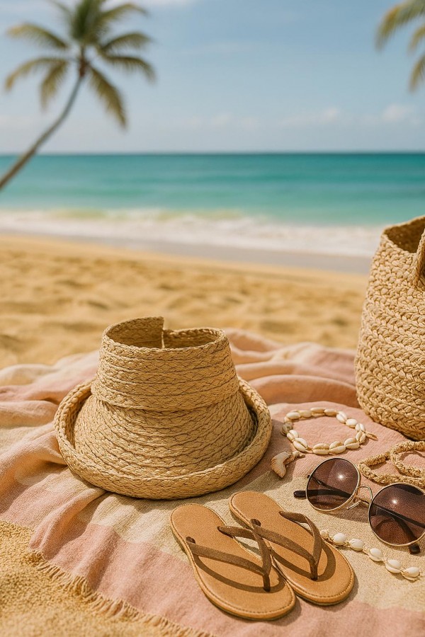 14760 Camel Hasır Vizör Şapka