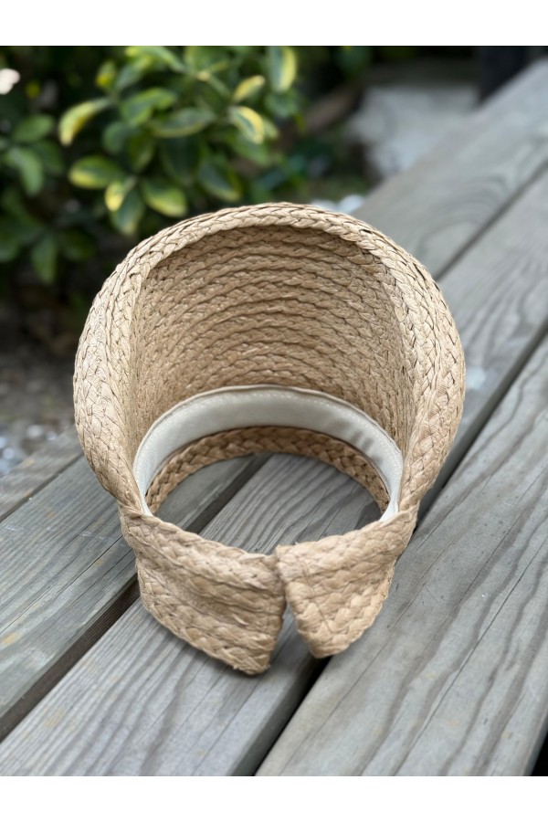 14760 Camel Hasır Vizör Şapka