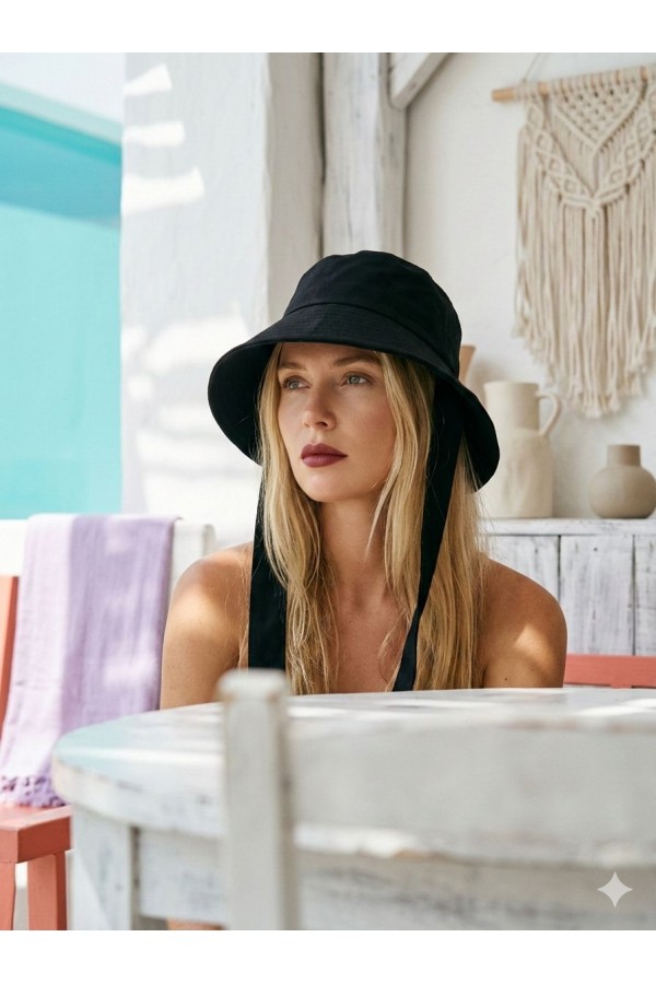 14772 İpli Siyah Bucket Şapka