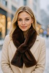 Коричневый плюшевый шарф-снуд, 100% полиэстер, плюш