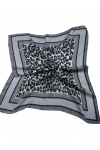 14839 Leopar Desenli Gri Çift Tarafı Baskılı Bandana Fular 70x70 cm
