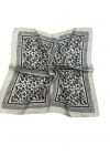 14847 Leopar Desenli Ekru Çift Tarafı Baskılı Bandana Fular 70x70 cm
