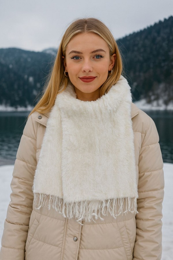 14852 Ecru Marled Wrap Scarf